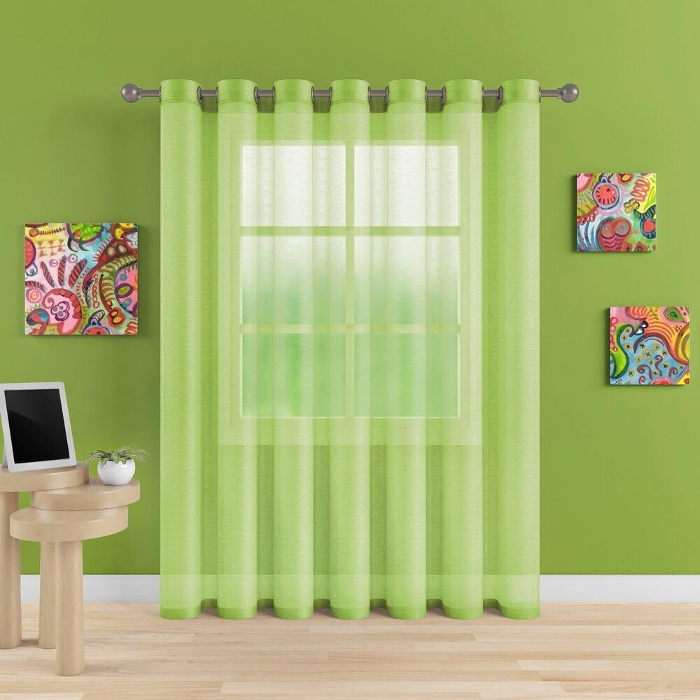 Premium Extra Wide 1 PCS Window Sheer Elegant Voile Curtain 104" W x 84" L Green